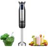 BEHOME Frullatore a Immersione | Mixer a Immersione in Acciaio Inox 800W, Nero 8 Velocità con Luce Led