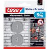 tesa Vite Adesiva per Muratura e Pietra, Rotonda, 5 kg - Confezione da 2 | Fissaggio da Parete Rotondo e Autoadesivo per Superfici Ruvide e Solide, in Interni ed Esterni - Capacità Massima 5 kg