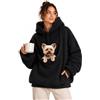 XKrmp Pet Pouch Hoodie for Cats And Small Dogs, Oversized Fleece Pullover | Kangaroo Pocket Sweatshirt - Drawstring Hood - Ribbed Cuffs - Cozy Pet Lover Gift, for Cats & Small Dogs 2-15 Lbs