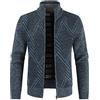 Sliktaa Uomo Cardigan Cappotto invernale foderato in pile caldo maglione cardigan | Zip frontale a costine colletto a costine fodera in caldo pile orlo e polsini filettati per abbigliamento da ufficio