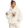 XKrmp Pet Pouch Hoodie for Cats And Small Dogs, Oversized Fleece Pullover | Kangaroo Pocket Sweatshirt - Drawstring Hood - Ribbed Cuffs - Cozy Pet Lover Gift, for Cats & Small Dogs 2-15 Lbs