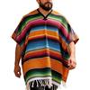 Generisch Costume messicano, poncho Alechandro, poncho colorato messicano, per feste, carnevale, con frange, mantello per uomo e donna, carnevale, costume da Cinco de Mayo