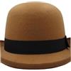 Yvocuyn Cappello a Bombetta Unisex da Uomo, Cappello a Bombetta in Lana Stile Vintage Britannico con Tesa Larga e Fascia Nera, Blu Navy