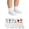 Prisco 6 Paia Calzini Neonato Made in Italy - Calzini Cotone Morbidi e Traspiranti con Punta Rimagliata a Mano - Calze senza Cuciture - Abbigliamento Prima Infanzia Idea Regalo
