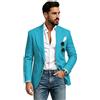 Leader of the Beauty Giacca estiva da uomo, casual, leggera, in lino, con 2 bottoni, foderata, per matrimoni