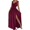 Generic Abito da Sera Elegante da Donna con Scollo a V, Drappeggiato, Sexy, Perfetto per Damigelle d'Onore o invitate a Matrimoni. Abito Lungo Sera Aderente.