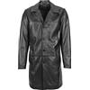 House Of Leather Mens vera pelle 3/4 lunghezza Crombie Mac cappotto Jimmy nero