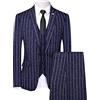 Generic Abito da uomo a 3 pezzi gessato slim fit elegante business festa di nozze blazer gilet pantaloni smoking set abiti casual