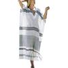 YOUKD Abito Estivo in Cotone Caftano Floreale Ricamato Vestaglia da Spiaggia Boho Allentata Bikini Coprire Il Vestito per Donne