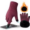 ineepor Guanti Invernali Uomo Donna Touch Screen Lana Alpaca Fodera In Pile | Termici e Caldi, Palmo in Silicone Antiscivolo, Polsini Elastici, Traspiranti per Guidare e Attività all'Aperto