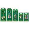 JRose Collections Set di 5 souvenir irlandesi, portachiavi in metallo e magneti da frigorifero, design con leprechaun e stemma irlandese, finitura smaltata, souvenir da viaggio