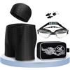 Vyloky Set da nuoto da uomo, 5 pezzi, costume da bagno + occhialini da nuoto + cuffia da nuoto + tappi per le orecchie + custodia | Triathlon