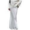 Suncolour Gonna Lunga a Tubino in Raso Bianco Gonna Lunga Aderente setosa a Vita Alta da Donna Gonna in Raso Streetwear alla Moda
