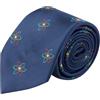 King & Priory Cravatta Ricamata a Spina Di Pesce Blu Navy Simbolo Atomo