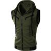 Bauzuoyo Gilet cargo da uomo all'aperto con cappuccio Gilet da lavoro da uomo Gilet da pesca sottile con zip Multi tasche leggero senza maniche gilet multifunzionale gilet semplice gilet all'aperto