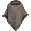 Rayson Poncho Donna Invernale Caldo in Maglia con Bordo Pelliccia Sintetica | Collo Alto, Morbido Mantella Coprispalle Elegante, per l'uso All'aperto che in Casa, Vestibilità Ampia Lungo, Cappa Spessa