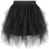JasGood Gonna Corta in Tulle Donna Mini Gonna Tutu Asimmetrica Vita Alta Elastica per Danza,Festa e Quotidiano Stile A-Line