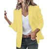 Generic Giacca blazer da donna a tinta unita, a maniche lunghe, con abbottonatura, taglio sciancrato, elegante, per ufficio, tempo libero, versatile, combinabile con pantaloni o gonne