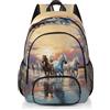 Mexpekil Zaino da scuola per bambini con cavallo che corre al tramonto, per ragazzi e ragazze, zaino per computer portatile, borsa per libri, zaino casual per donne e uomini