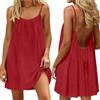 bbetqgh Abito Lino Donna Estivo con Spalline Sottili Abito Sexy Vestito Schiena Scoperta Elegante Vestiti Boho Chic da Spiaggia Leggeri Taglie Forti Abiti Mare Prendisole Copricostume Summer Dress