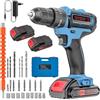 Eicnr Trapano Avvitatore 21V con Valigetta - Kit Completo: 2 Batterie 2000mAh, 2 Velocità, 25+3 Regolazioni di Coppia, Mandrino 10mm e 24 Accessori - Ideale per Casa, Fai-da-Te e Montaggio Mobili