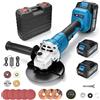 Haedswer Smerigliatrice a Batteria, Smerigliatrice Angolare Senza Fili con 2 Batterie da 4.0Ah& Caricabatterie Rapido, 900W Smerigliatrice Senza Spazzole per Taglio Lucidatura Smerigliatura