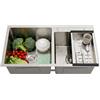 aefxNika Lavello doppio in acciaio inox, 78 x 43 cm, 2 lavelli da incasso con troppopieno e cestello di scarico, lavello da cucina da appo/sottopensile, argento, con scarico incluso