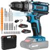 Gpanvor Trapano Avvitatore Batteria 21V con 2 Batterie da 1300mAh | Max 42Nm, 25+1 Impostazione Coppia, LED, 2 Velocità, 24 Accessori, 10mm Mandrino Autoserrante, per Riparazione, Fai da te