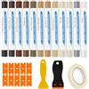 Quonex Kit Riparazione Laminato, Kit Riparazione Parquet 12 Colori Matite Cera Dura per Mobili e Parquet, Bastoni Ritocco per Graffi Fori, Illuminazioni, Laminato Armadi Piani di Lavoro Legno Massello