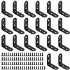 Glarks - Set da 20 Staffe angolari nere da 40 mm, a forma di L, per giunzioni e fissaggio per mobili in legno, scaffali, sedie, tavoli, finestre, armadi (40x40x2 mm)