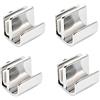 Heuskay 4 maniglie per porta in vetro, con clip in vetro, in lega di zinco, senza foratura, morsetti per maniglie e maniglie in vetro, 5-8 mm, vetrine, cassetti