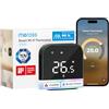 Meross Matter Termostato WiF Termostato Caldaia da Parete Nero | Programmi settimanali, blocco bambini, modalità estate, compatibile caldaie, risparmio energia, sensore extra, 0 app