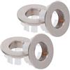 Hoement Copri Foro di Troppo Pieno per Lavandino Bagno in Metallo Nichel Spazzolato, Set 4 Pezzi, Protezione Antitrabocco, Compatibile Diametri 22-24 Mm, Accessori per Lavabo Bagno