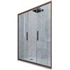 Forte Porta doccia scorrevole 150 CM H 200 Vetro Trasparente Profilo Chocolate mod. Glam