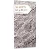 Dalsys 10 pannelli da parete autoadesivi, 60 x 30 cm, in PVC, colore grigio | Pannelli da parete effetto marmo, rivestimento flessibile per bagno, spessore del materiale 2,3 mm, paraspruzzi per cucina