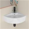 Plumbsys Lavandino angolare da parete per bagno, in ceramica, piccolo guardaroba
