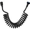maifey Tubo Flessibile Doccia a Molla in ABS,3M Tubo Doccia a Spirale per Bagno,Telescopic Tubo per Acqua per Soffione Bidet und Spruzzatore da Lavandino(Nero)