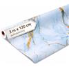 Dalsys Rivestimento da parete autoadesivo, rotolo da 3 m x 120 cm, in PVC | Pannelli da parete effetto marmo, rivestimento flessibile per bagno, spessore del materiale 2,3 mm, paraspruzzi per cucina