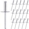 CHENGCKJ 150 rivetti ciechi, 4,8 x 20 mm, rivetti pop, rivetti in alluminio, rivetti ciechi con grande flangia, mandrino in acciaio per metallo, plastica, legno