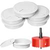 Swpeet 6 Pezzi Passacavi Bianchi da Scrivania con Sega a Tazza, Organizer Copertura Fori Cavi Ordinati, Copertura Fori Passacavi Cavi da Scrivania, 1 Pezzo Sega a Tazza Utensili 3.15 Pollici_80mm con