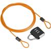 PATIKIL Cavo Di Sicurezza In Acciaio Con Serratura A Combinazione A 3 Cifre, 1 Set Serratura Da Viaggio Cavo Di Sicurezza Rivestito 4.9Ft Doppio Ring Per Valigia Borsa, Arancione