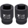 QUARKZMAN 2 Pezzi 4 Punti Presa Quadrata 1/2 Attacco 19mm Metrica Presa A Impatto Quadrata 1.6 (40mm) Lunghezza Acciaio 40CR Fosfatazione Standard Manicotto Utensile