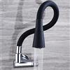 ZPSPZ Rubinetto Cucina a Muro Acqua Fredda Ottone Girevole Monoforo Rubinetto Cucina Balcone Lavello Mop Rubinetto-Nero