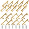 TRIXES Set 20 maniglie T-bar dorate in acciaio inox 100 mm | Maniglie per mobili cucina e cassetti. Ferramenta moderna per armadi e ante.
