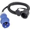 as - Schwabe 60488 Cavo adattatore 230V / 16A / 3 poli, 1,5 m, H07RN-F 3G2,5, IP44, da esterni