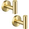 KES Ganci Appendiabiti da Parete Gancio per Asciugamani Oro Gancio Bagno Acciaio Inox SUS304 Appendini 2 Pezzi, A2164-BZ-P2