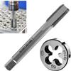 TETEWEVER Maschio per filettatura metrica M10 X 1, maschio per filettatura HSS filiera M10 filettatura fine maschio per filettatura esterna dritto scanalato maschio per filettatura