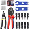 HangYuFly Set di pinze crimpatrici solari per cavi PV da 2,5/4/6 mm², 5 paia di connettori per cavi, 5 paia di connettori maschio/femmina, 1 pinza crimpatrice, 1 pinza spellafili, 2 chiavi per connettore solare
