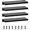 GSHUR 4 pezzi Maniglie per mobili, Maniglie per armadi a scomparsa, Maniglie per cassetti in alluminio, Maniglie per mobili invisibili, Maniglie per cucina - Nero, 30 cm (Angolo retto)