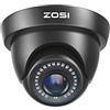 ZOSI 1080p Telecamera di sorveglianza per esterni, IR Visione Notturna da 24 m, obiettivo da 3,6 mm, per TVI/CVI/AHD/960H DVR, Senza Alimentatore,Nero